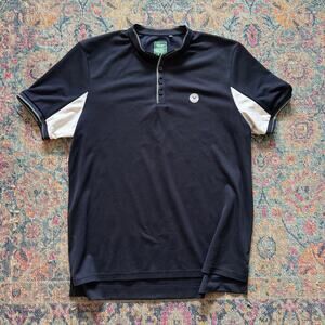 Men's Wimbledon Championships Performance Black Mesh Light Tennis Polo Shirt XL